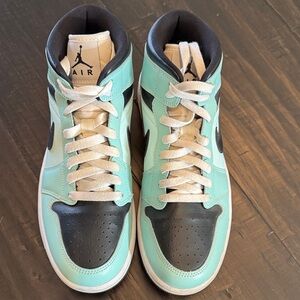 Nike Air Jordan 1 Mid in Black and Tiffany Blue